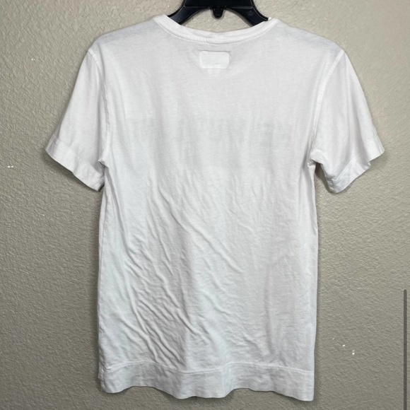 HELMUT LANG pell Out T-Shirt Tee White Black Crew Neck Short Sleeve, X-SMALL - Picture 2 of 5